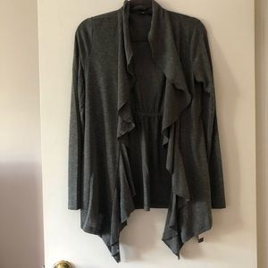 NWT Macy’s BCX heather grey ruffle cardigan